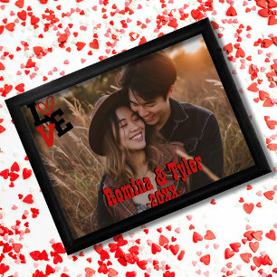 Personalised Valentine’s Day   Red & Black LOVE  Photo Print