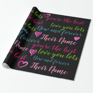 Personalised VALENTINE - Words of Love TEXT Wrapping Paper