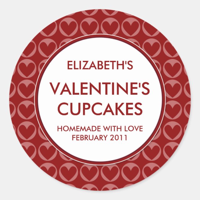 Personalised Valentine's Canning / Baking Stickers (Front)