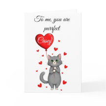 Personalised Valentine's Day Card - Cute Cat  