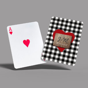 Personalised Valentines Day couple initials heart Playing Cards