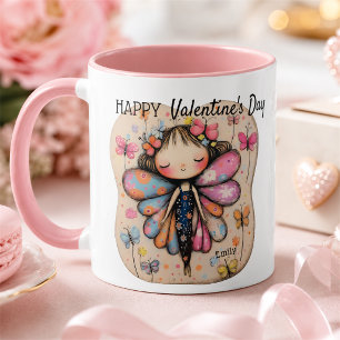 Personalised Valentine's Day Cute Butterfly Fairy  Mug