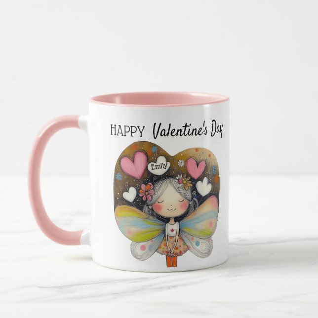Personalised Valentine's Day Fairy Candle Gift Mug (Left)
