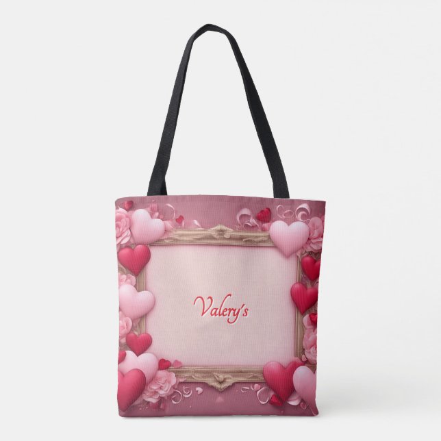 Personalised Valentine's Day Full Print Tote Bag (Back)