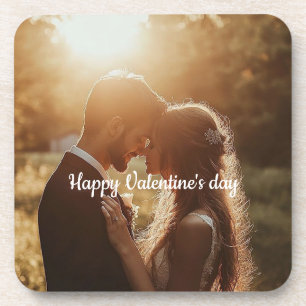 Personalised Valentine's Day Hard Plastic Coaster