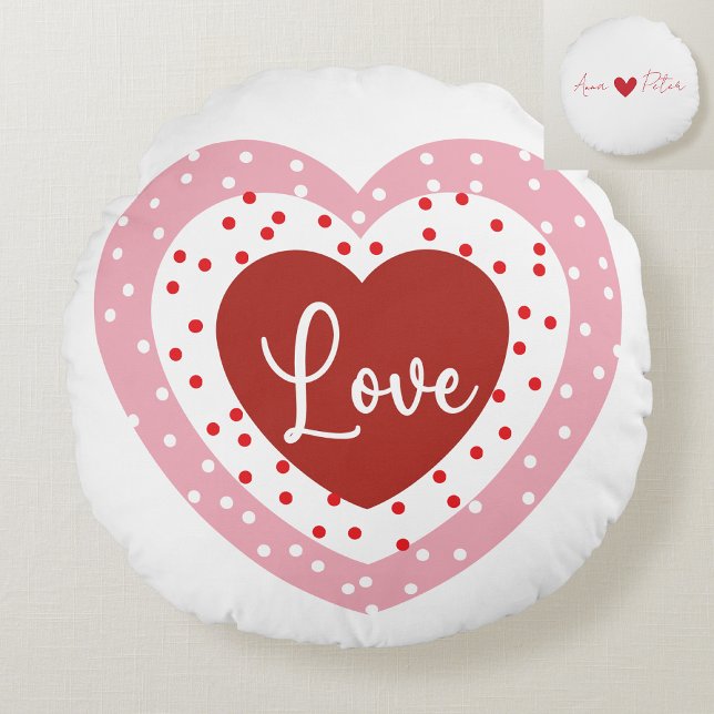 Personalised Valentine's Day Heart Round Cushion (Creator Uploaded)