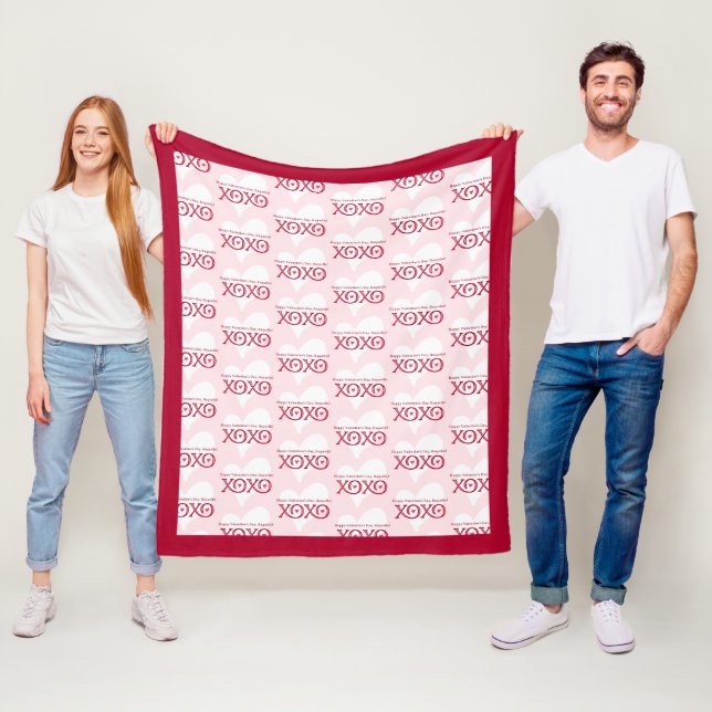 Personalised Valentine's Day Medium Fleece Blanket (In Situ)