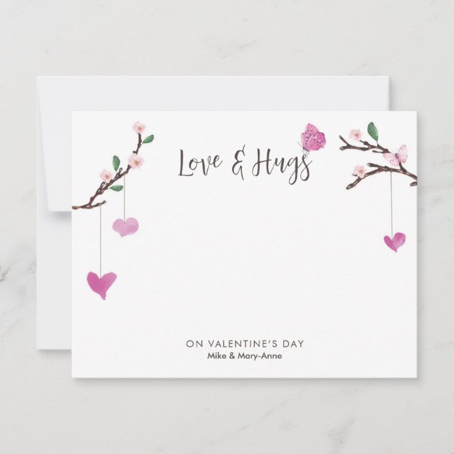 Personalised Valentines Day Note Card (Front)