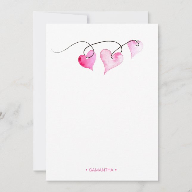 Personalised Valentines Day Note Card (Front)