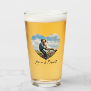 Personalised Valentines Day Photo Couple Gift Beer Glass