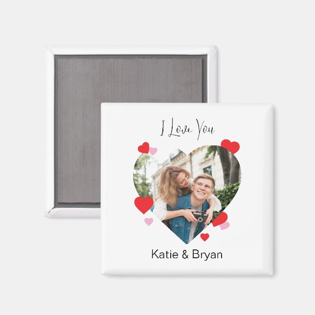 Personalised Valentines Day Photo Gift For Her Him Magnet (Front/Back)