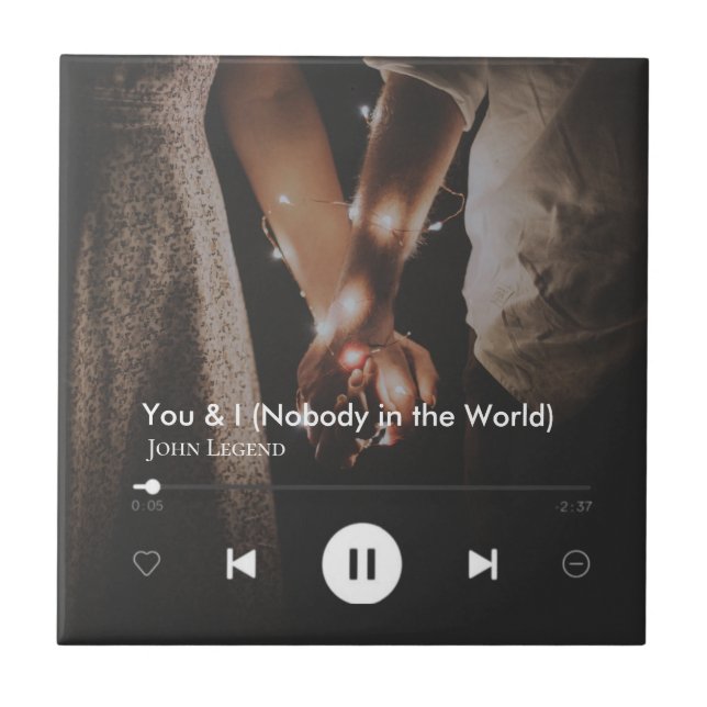  Personalised Valentine's Day Song Couple Photo  Ceramic Tile (Front)