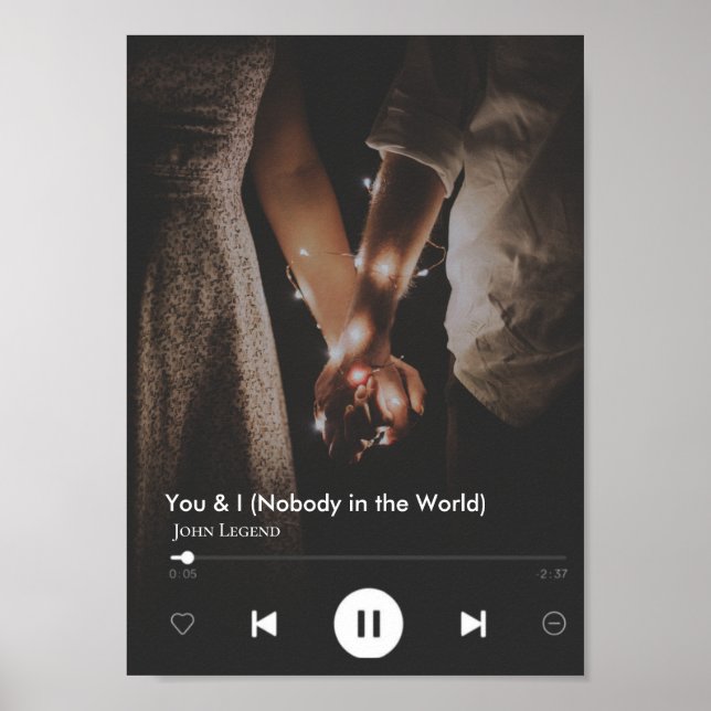  Personalised Valentine's Day Song Couple Photo  Poster (Front)