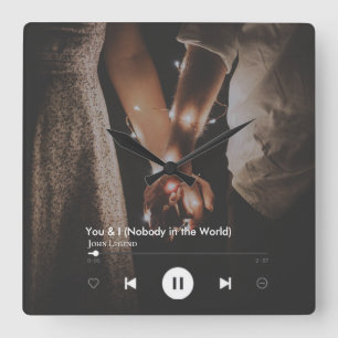 Personalised Valentine's Day Song Couple Photo  Square Wall Clock