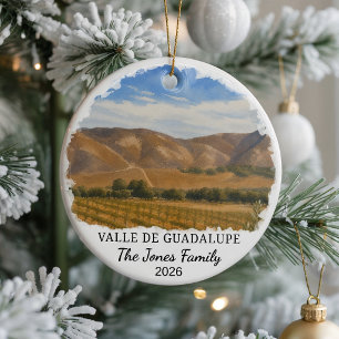 Personalised Valle De Guadalupe Ceramic Ornament, Ornament