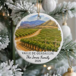 Personalised Valle De Guadalupe Ceramic Ornament, Ornament