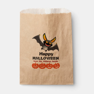 Personalised Vampire Bat & Pumpkins Halloween Favour Bag