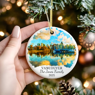 Personalised Vancouver Ornament, Canada Gift Ceramic Ornament
