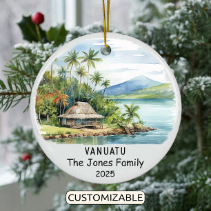 Personalised Vanuatu Ornament, Oceania Ceramic Ornament