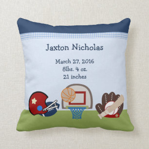 Personalised Varsity Sports Baby Keepsake Pillow