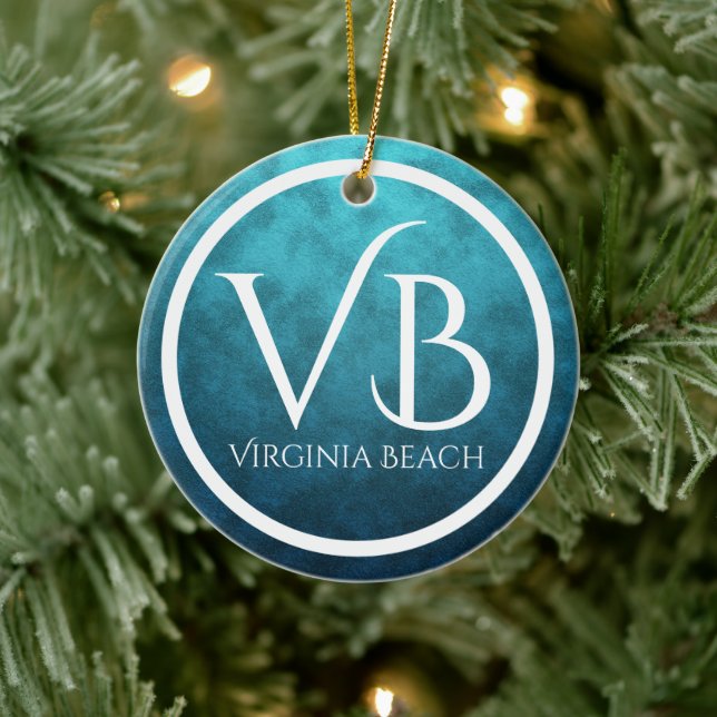 Personalised VB Virginia Beach Christmas Tree  Ceramic Ornament (Tree)