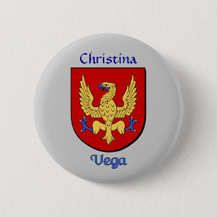 Personalised Vega Historical Shield 6 Cm Round Badge