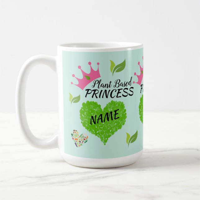 Personalised Vegan Princess Mug - Custom vegan mug (Left)