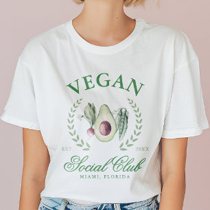 Personalised Vegan Social Club Custom Place & Year T-Shirt