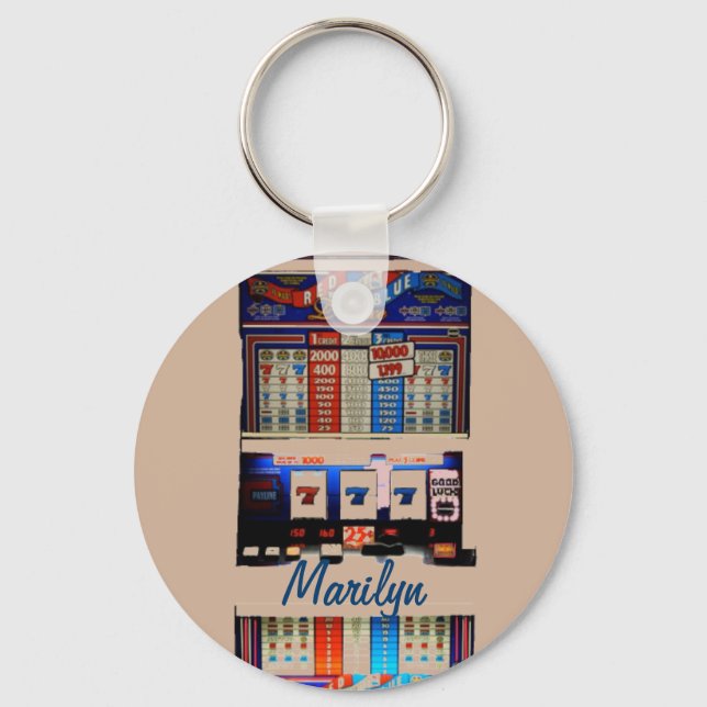 Personalised Vegas Style Slot Machine Key Ring (Front)