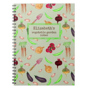 personalised vegetable garden pattern notebook