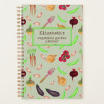 personalised vegetable garden planner<br><div class="desc">Whimsical watercolor vegetables pattern ready to personalise .  Plan your vegetable garden for the year or  also makes a great gift for a keen gardener .</div>