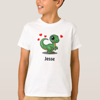 Personalised Velociraptor Dinosaur Kids T-Shirt