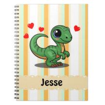 Personalised Velociraptor Dinosaur Notebook