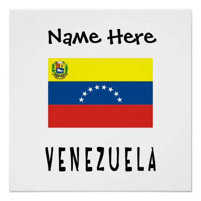 Personalised Venezuela Flag Poster (Front)