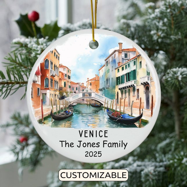 Personalised Venice Ornament, Italy Ceramic Ornament (Creator Uploaded)