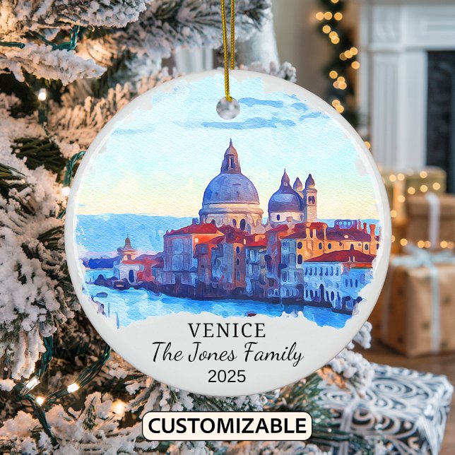 Personalised Venice Ornament, Italy Gift Ceramic Ornament (Creator Uploaded)