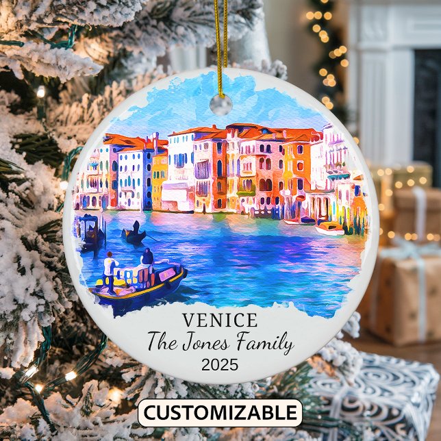 Personalised Venice Ornament, Italy Gift Ceramic Ornament (Creator Uploaded)
