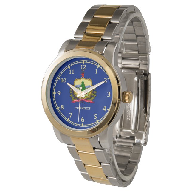 Personalised Vermont State Flag Design Watch (Angled)