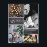 Personalised Vertical Family Photo Collage Holiday Postcard<br><div class="desc">Your beautiful family photos deserve to be shared during this time of year as you send warm wishes. Customise this modern collage design & personalise with your family last name and greeting. Find the other pieces from the collection. (this is a vertical format,  we also have a horizontal version)</div>