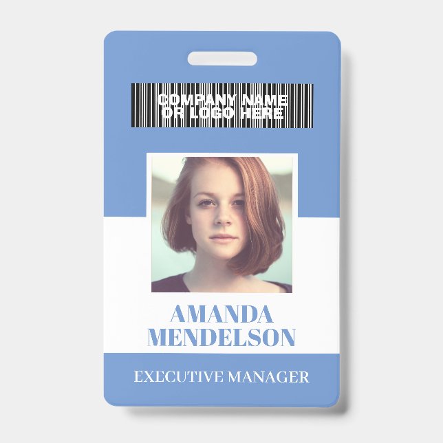 Personalised vertical photo ID  Badge (Front)