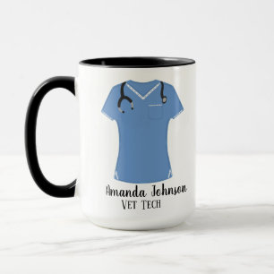 Personalised Vet Tech Blue Scrubs Mug