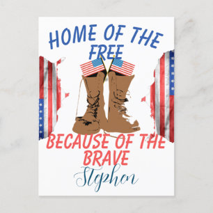 Personalised veteran day honouring quote  postcard