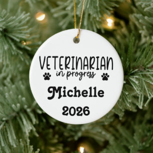 Personalised Veterinarian In Progress  Ceramic Ornament