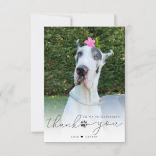 Personalised Veterinarian Pet Care Pet Photo Thank You Card