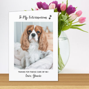 Personalised Veterinarian Pet Care Pet Photo Thank You Card