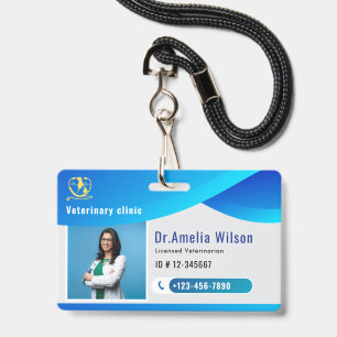 Personalised Veterinarian Staff Name ID Badge