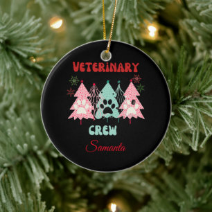 Personalised veterinary crew Christmas ornament 