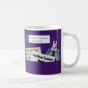 Personalised Veterinary Professional Scrubs Purple Coffee Mug