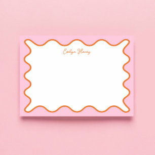 Personalised Vibrant Bold Colours Whimsical Wavy Notepad