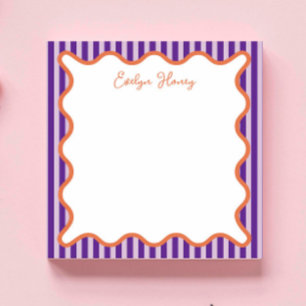 Personalised Vibrant Bold Colours Whimsical Wavy  Notepad